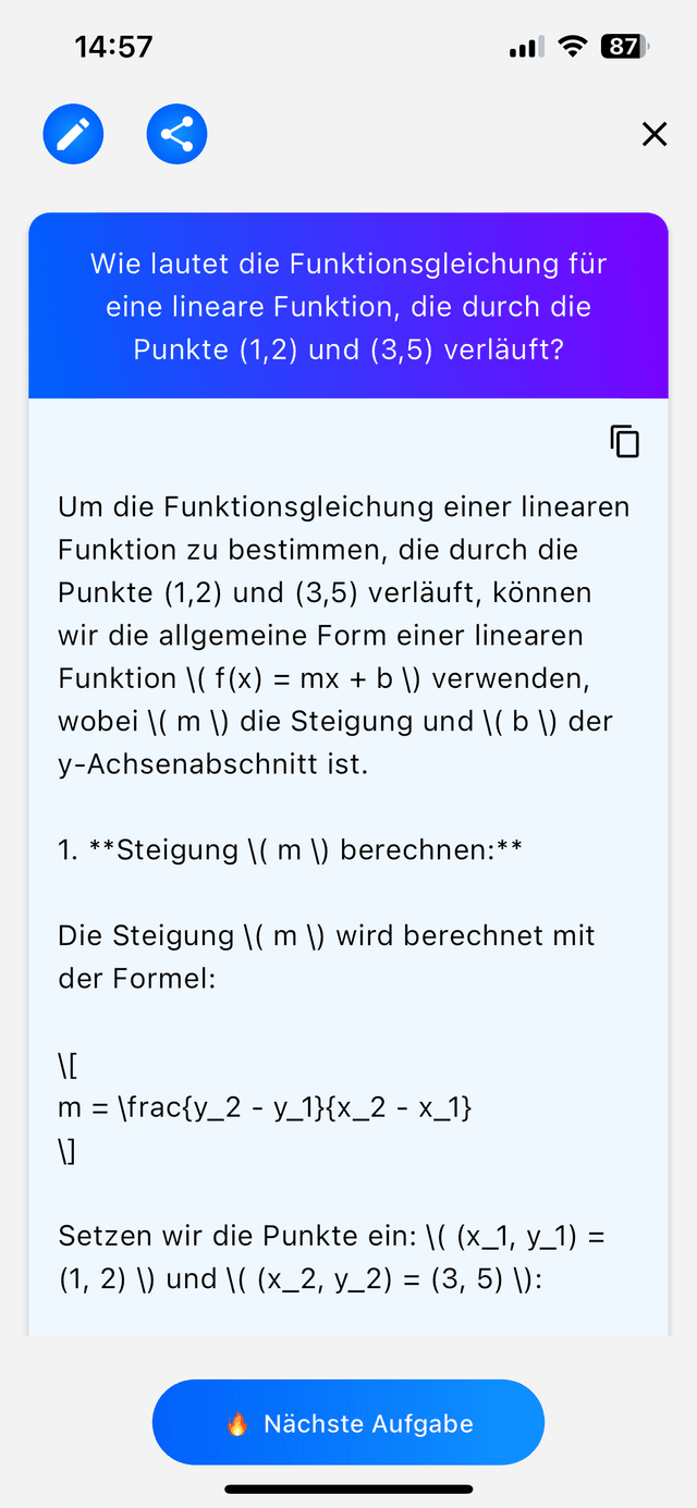 Lösung erhalten